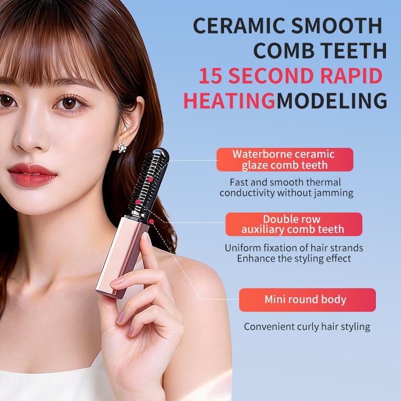 15-Second Rapid Heating Mini Ceramic Hair Styling Comb
